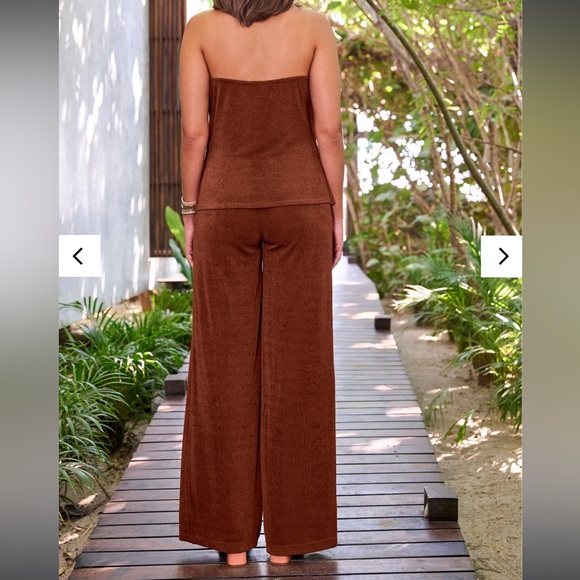 🆕 NWT Boston Proper Metallic Knit Wide Leg Pant Copper Outfit - Picture 16 of 16